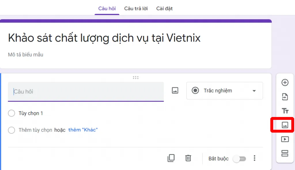 Hướng dẫn thêm hình ảnh vào Google Form