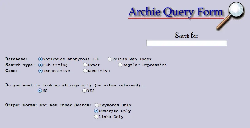 Công cụ tìm kiếm đầu tiên có tên Archie