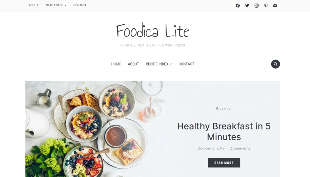 Theme WordPress Foodica Lite
