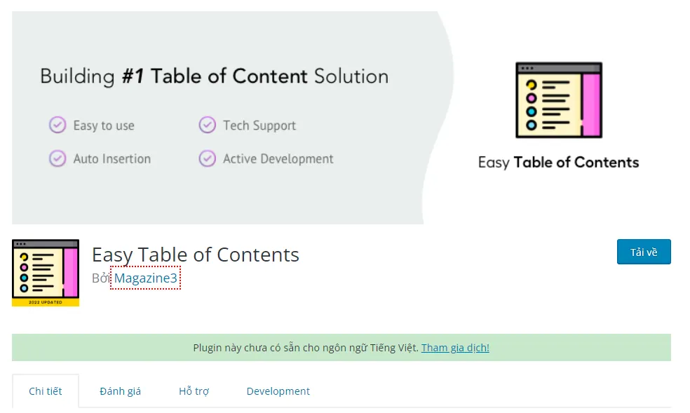 Plugin Easy Table of Content