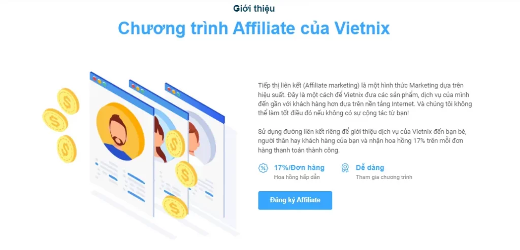 Đăng ký Affiliate Marketing Vietnix để có thu nhập khủng