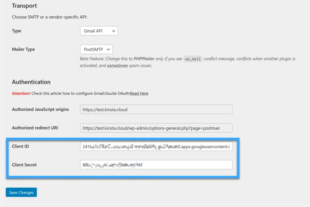 SMTP Gmail là gì? Hướng dẫn cách thiết lập SMTP Gmail 46 Paste thông tin về Client ID và Client secret