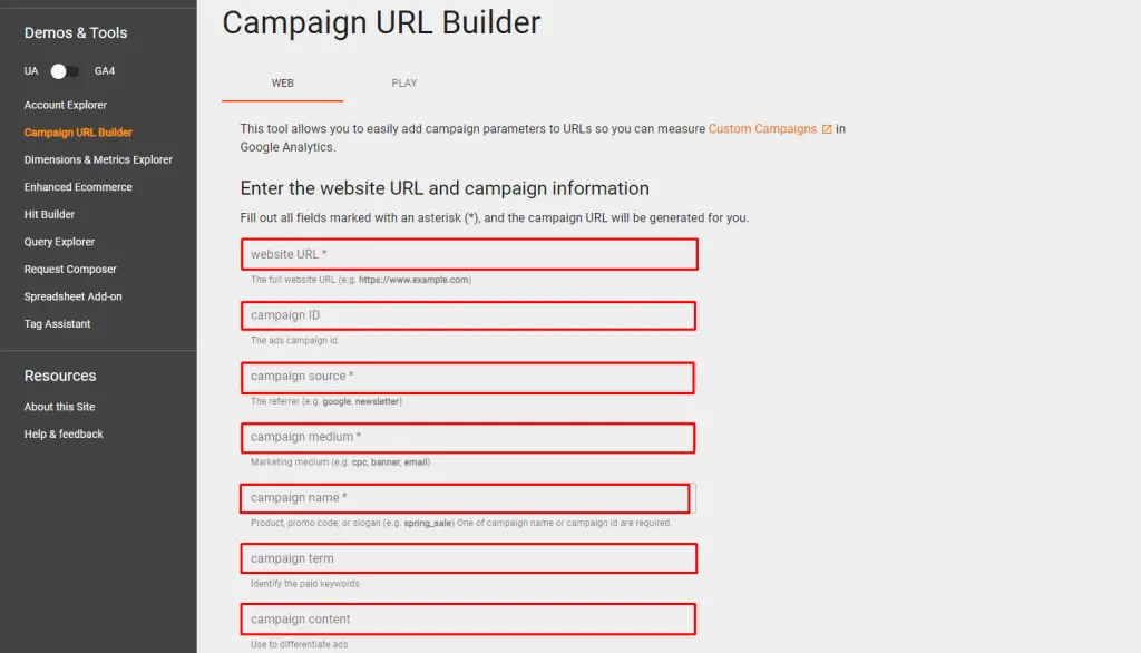 Công cụ Campaign URL Builder