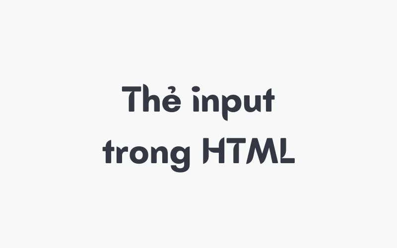 Thẻ input trong HTML là gì?