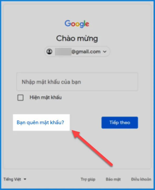 cac buoc lay mat khau gmail