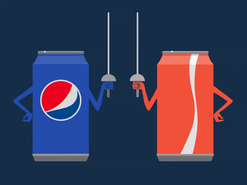 Sự canh tranh gáy gắt của Pepsi ảnh hưởng không nhỏ đến vị thế của Coca Cola