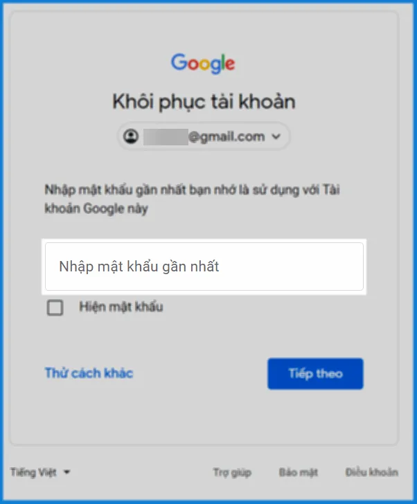 nhap mat khau gan nhat gmail cua ban