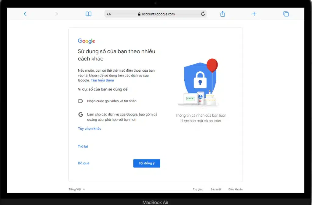 Hoàn tất quá trình tạo tài khoản gmail mới trên máy tính