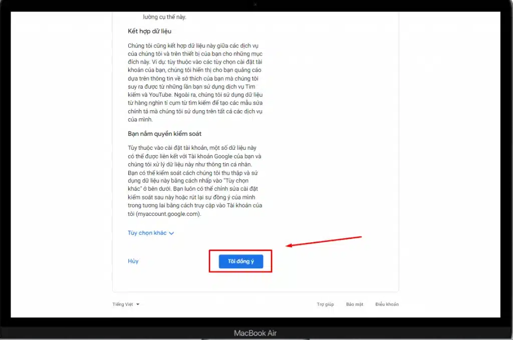 Hoàn tất quá trình tạo tài khoản gmail mới trên máy tính