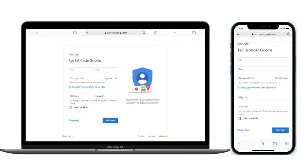 Bạn có thể tạo Gmail trên máy tính hoặc điện thoại