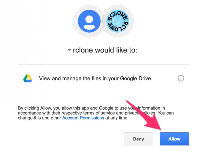 Tạo kết nối Rclone với  Google Drive