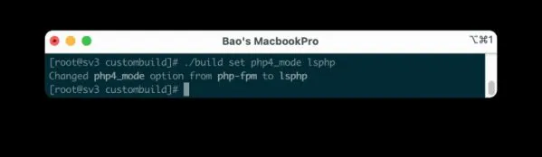 Chỉnh PHP4 về lsphp