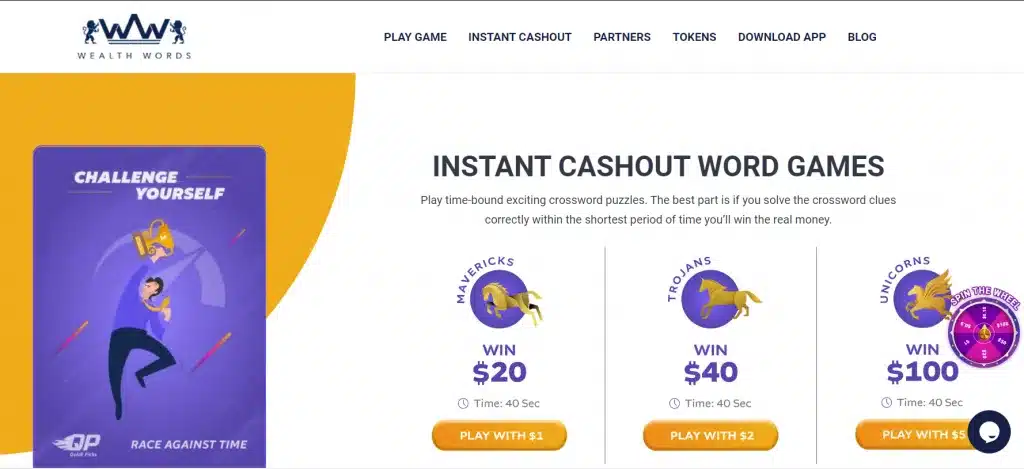 Chơi game kiếm tiền với Wealth Words