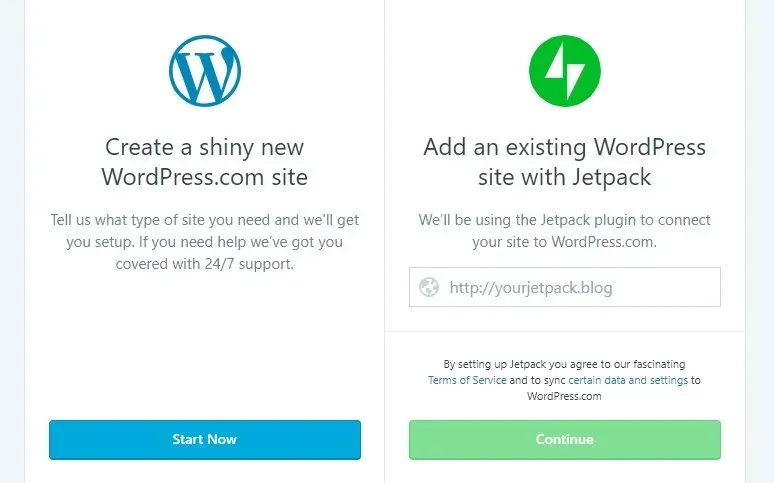 Đăng ký Worpress.com