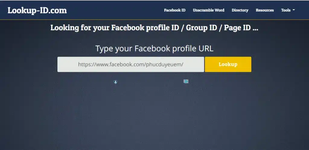 Lookup-id.com là website hỗ trợ lấy UID người dùng Facebook khá phổ biến hiện nay