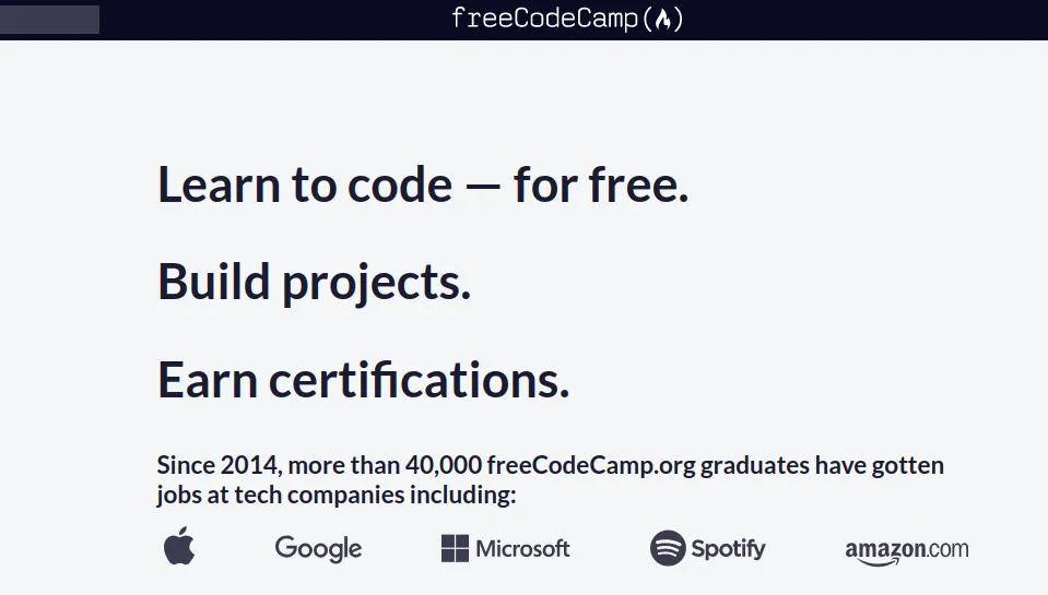 trang web học lập trình online FreeCodeCamp