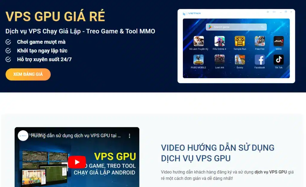 Dịch vụ VPS GPU của Vietnix