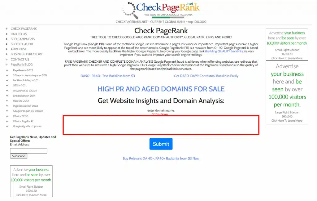 Hướng dẫn check PageRank của bạn và đối thủ