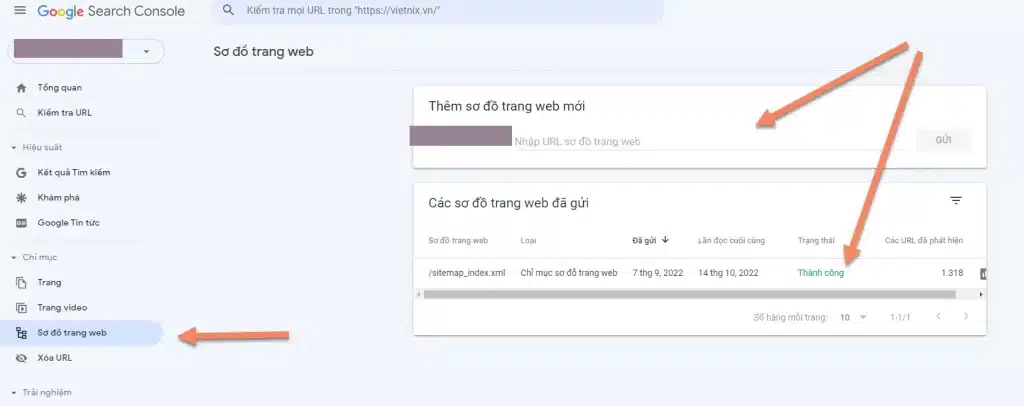 Khai báo sitemap