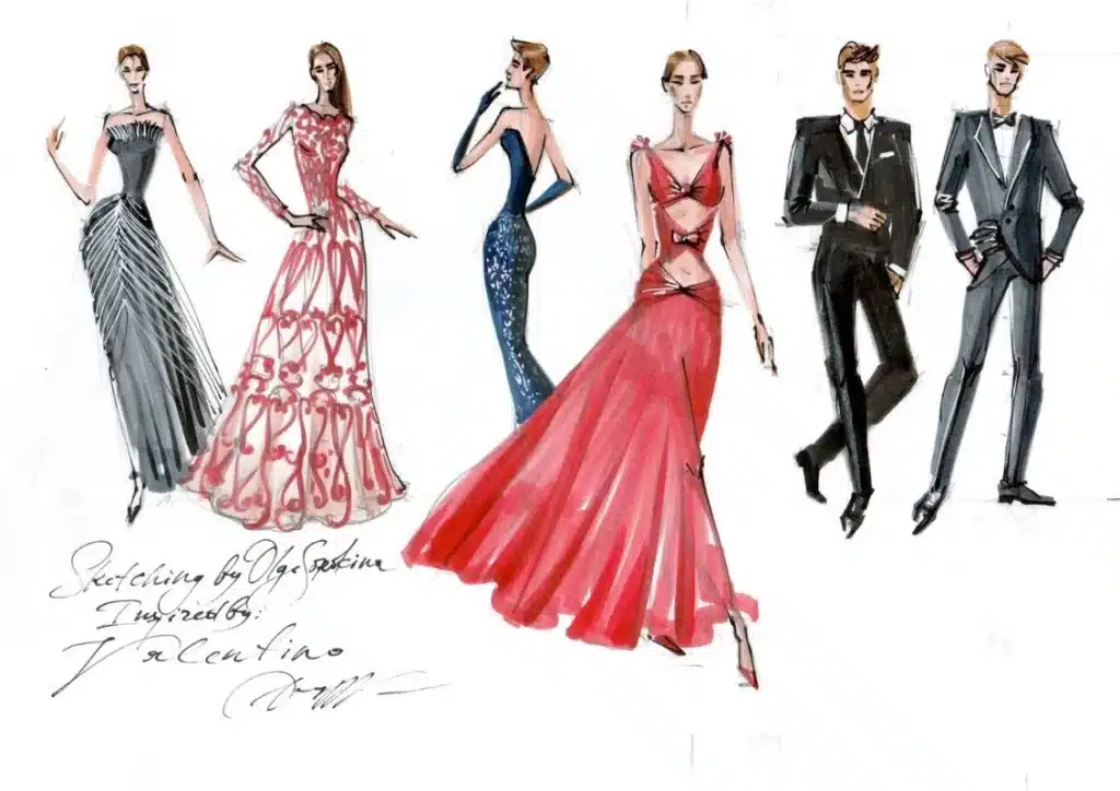 Sketch trong phác thảo mẫu thiết kế thời trang
