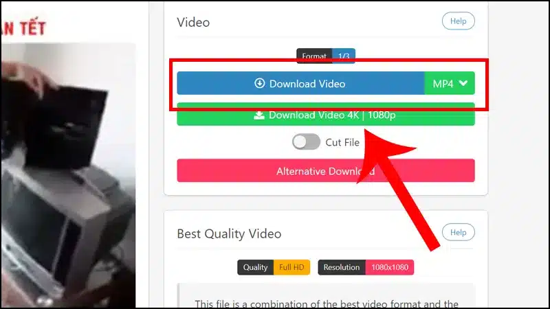 Tải video YouTube với SaveTheVideo Chọn vào nút Download Video