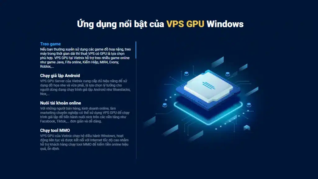 Dịch vụ mang đến mướn VPS GPU bên trên Vietnix