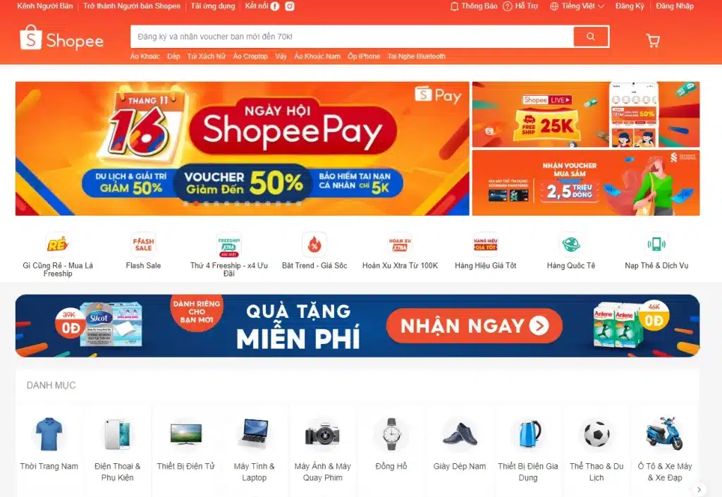Shopee là ví dụ điển hình cho mô hình Peer to Peer