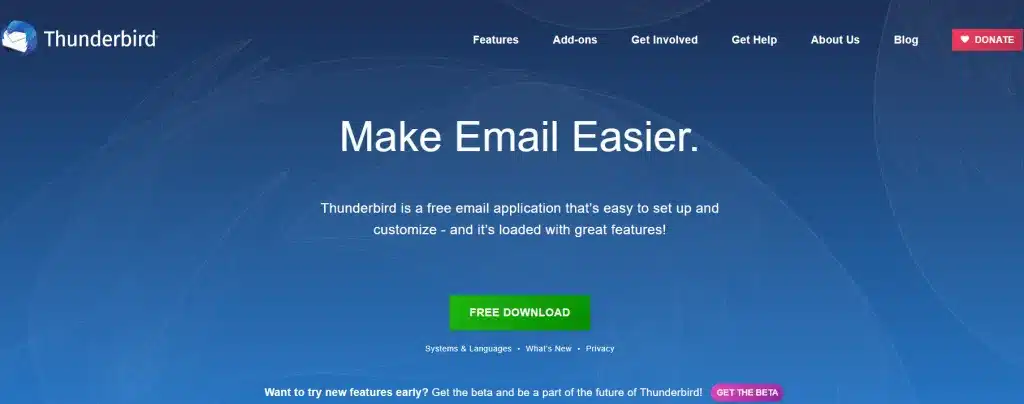 Thunderbird - nhà cung cấp email miễn phí hiện nay