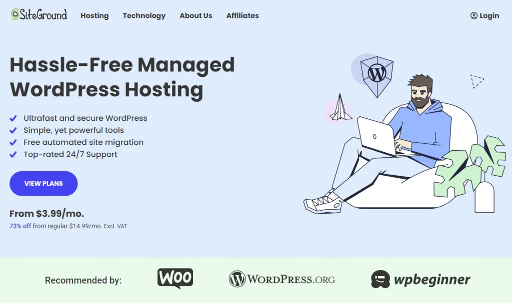 Nhà cung cấp WordPress hosting - SiteGround