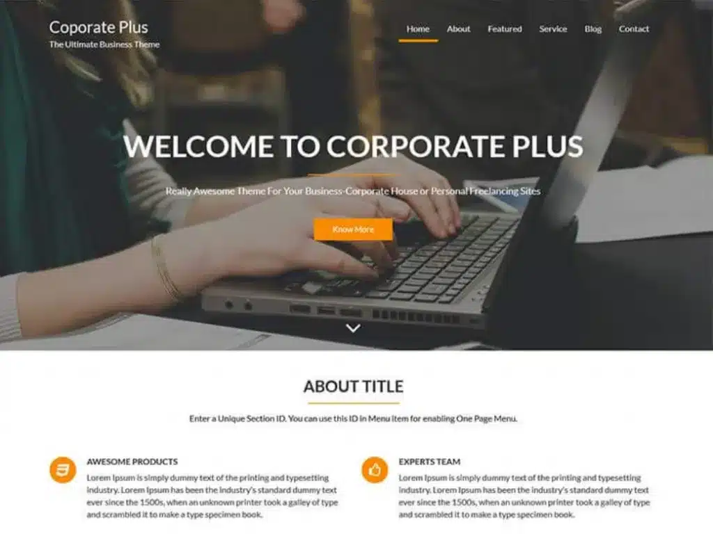 Theme WordPress Corporate Plus