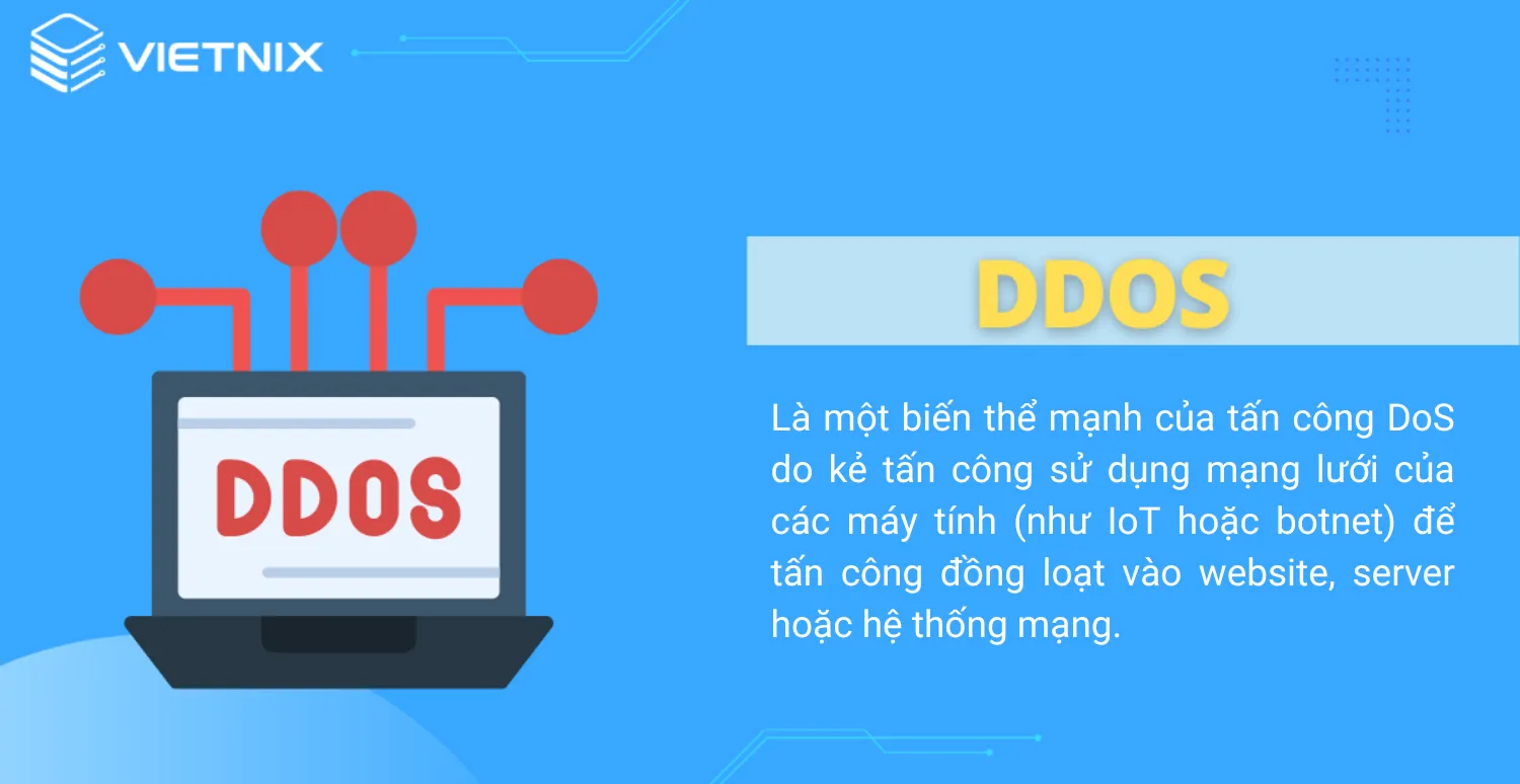 DDoS là gì? Hướng dẫn nhận biết và các loại tấn công khi Server bị DDoS 51 DDoS là một biến thể mạnh của tấn công của DoS
