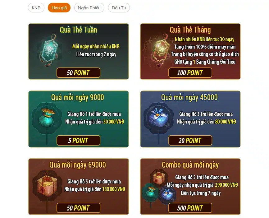 Lưu ý Khi hấp thụ thẻ Võ Lâm Truyền Kỳ 1 Mobile