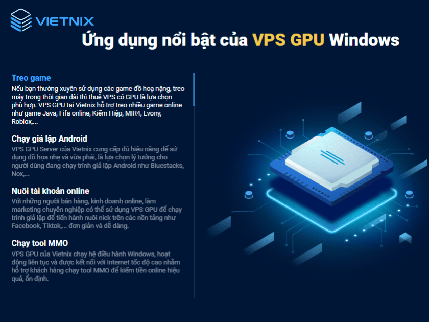 Ứng dụng nổi trội của VPS GPU bên trên Vietnix