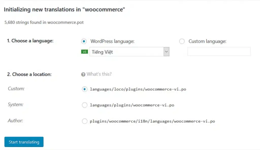 Sử dụng plugin để cấu hình WooCommerce tiếng Việt