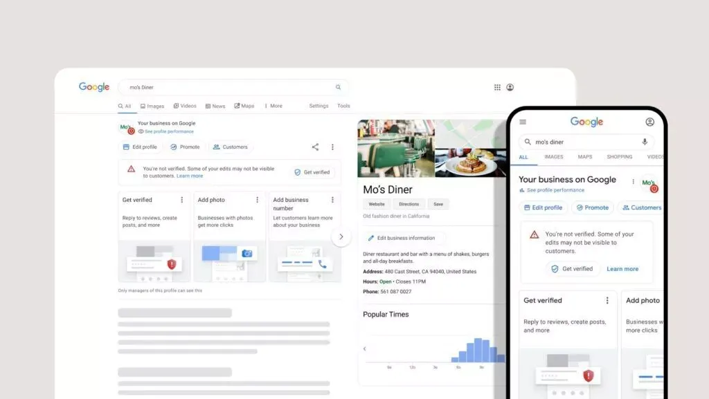 Giao diện mới của Google My Business