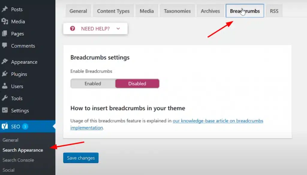 Hướng dẫn tạo Breadcrumb WordPress bằng Yoast SEO