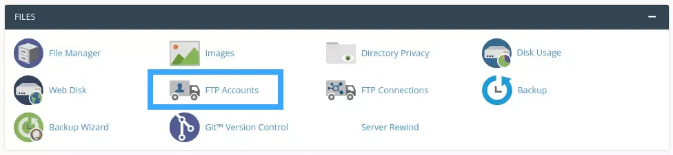 Vào FTP Accounts