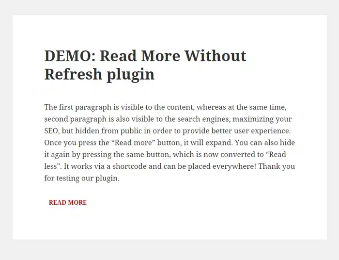 Plugin Read More Without Refresh