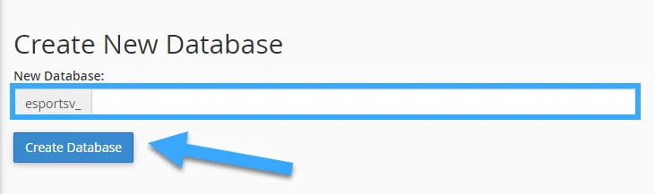 Nhập tên Database mà bạn muốn tạo