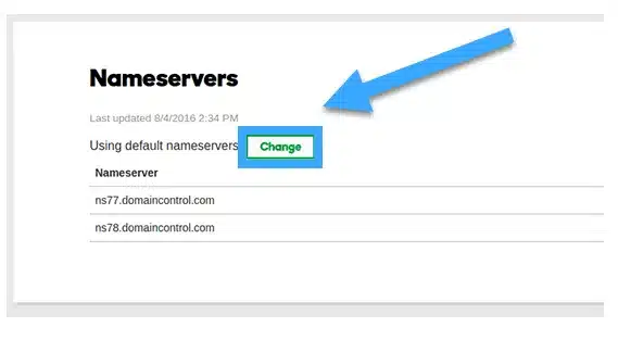 Thay đổi Nameservers