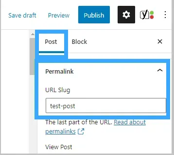 Thay đổi permalink của một post