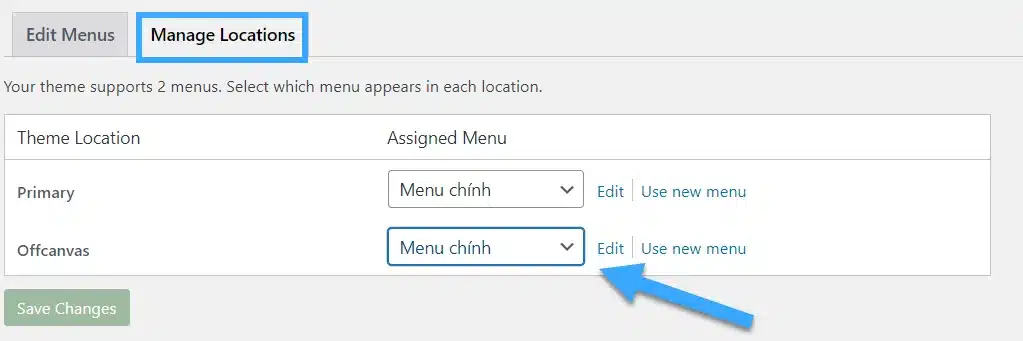 Thêm nhiều menu navigation trong WordPress