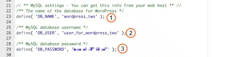 Hướng dẫn Clone website trong cPanel 49 Chỉnh sửa một số trường trong phần cài đặt MySQL của wp-config.php