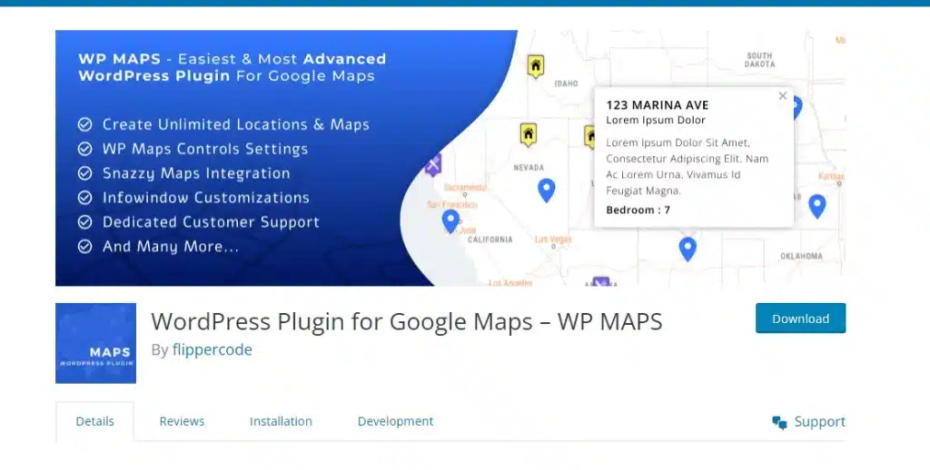 plugin bản đồ WordPress - WP MAPS
