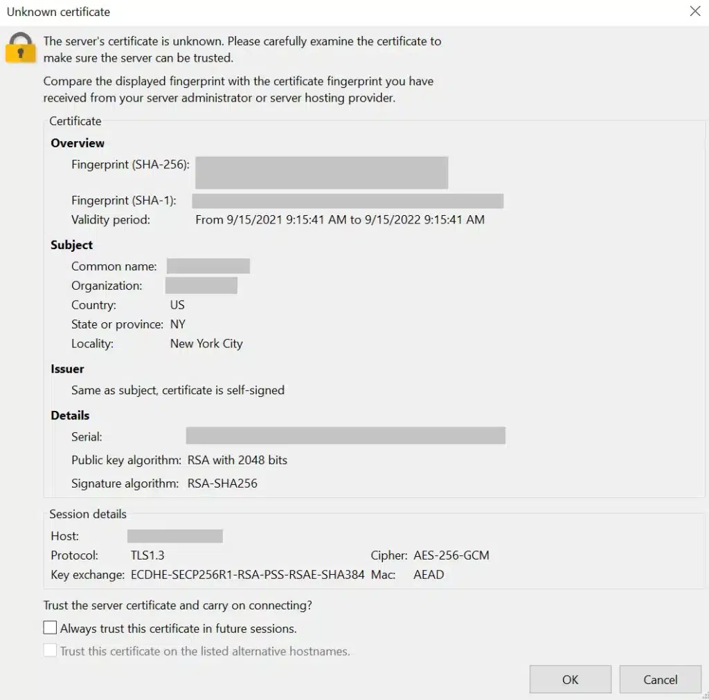 Hướng dẫn thiết lập vsftpd cho thư mục người dùng trên Ubuntu 20.04 14 Chứng chỉ server