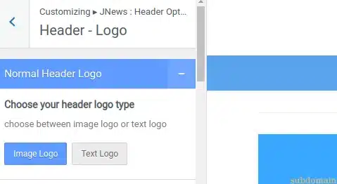 Bạn có thể chọn logo dạng ảnh hoặc text tùy theo nhu cầu