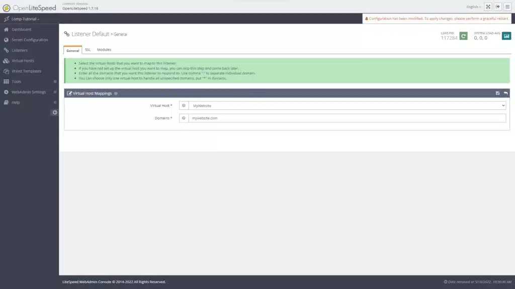 Hướng dẫn chi tiết cách cài đặt LOMP stack trên Ubuntu 20.04 9 Nhập tên miền để phục vụ Virtual Host