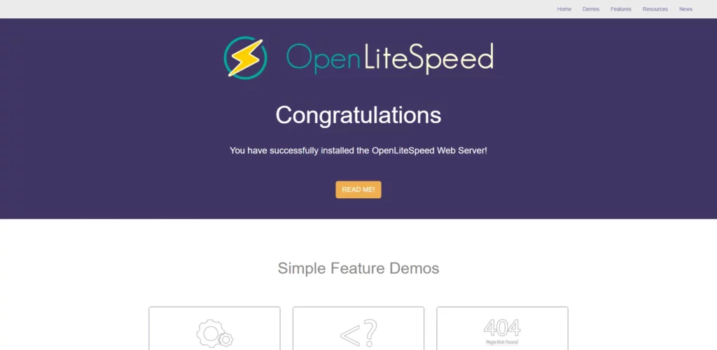 Website mẫu Openlitespeed