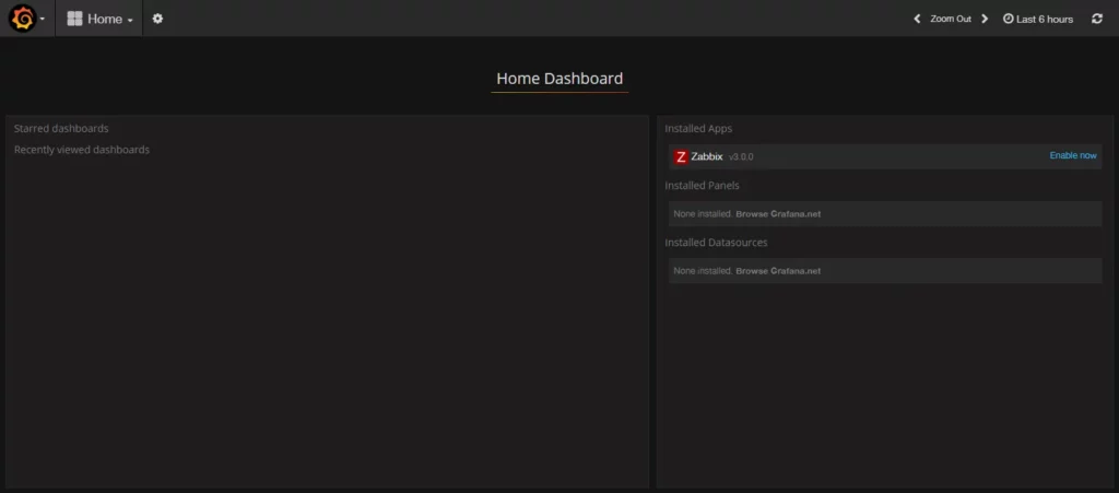 Cách cài đặt và cấu hình Grafana để vẽ đồ thị từ Zabbix trên Centos 7 15 Giao diện Home dashboard