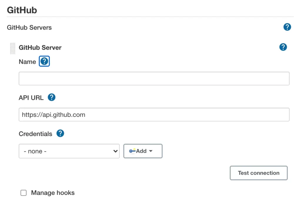 Nhập thông tin bổ sung của GitHub server